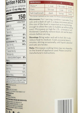 365 by Whole Foods Market, Organic Old Fashioned Rolled Oats, 18 Ounce