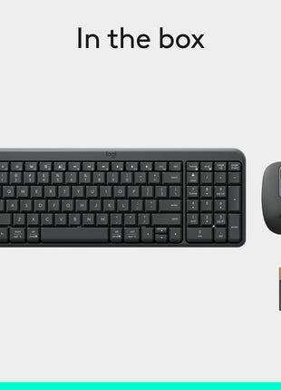 Logitech MK250 Bluetooth Wireless Keyboard and Mouse Combo - Graphite | Bluetooth connection only, compact keyboard with number pad, small ambidextrous M196 mouse with 3 non-customizable buttons
