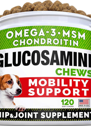 Fish Oil Omega 3 Treats + Glucosamine Treats + Dog Probiotics Treats for Picky Eaters Bundle - Skin & Coat Supplement + Hip & Joint Care + Digestion & Immunity Support