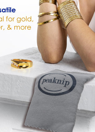 Peaknip Extra-Large Polishing Cleaning Cloth Pure Cotton Made in USA for Gold, Silver, and Platinum Jewelry, Eco Friendly Large Cleaner Cloth 11 x 14 in. Keeps Jewelry Clean and Shiny