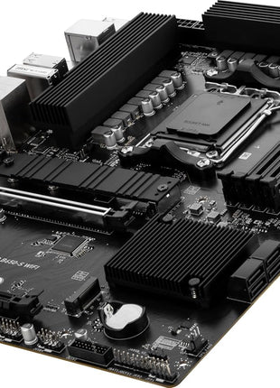 MSI PRO B650-S WiFi ProSeries Motherboard (AMD Ryzen 9000/8000/7000 Series Processors, AM5, DDR5, PCIe 4.0, M.2 Slots, SATA 6Gb/s, USB 3.2 Gen 2, HDMI/DP, Wi-Fi 6E, Bluetooth 5.3, 2.5Gbps LAN, ATX)