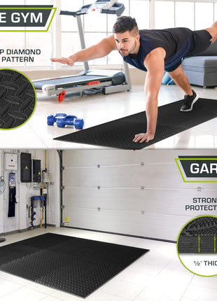ProsourceFit Puzzle Exercise Mat 1⁄2 in, EVA Interlocking Foam Floor Tiles for Home Gym, Mat for Home Workout Equipment, Floor Padding for Kids, Black, 24 in x 24 in x 1⁄2 in, 24 Sq Ft - 6 Tiles
