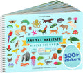 Animals Habitat 500+ Kids Sticker Book by Cupkin Toddler Airplane Travel Activity Coloring and Sticker Book, Easter Basket Stuffer, 12 Coloring Pages + 12 Scenes for Children's of 2-8 Years