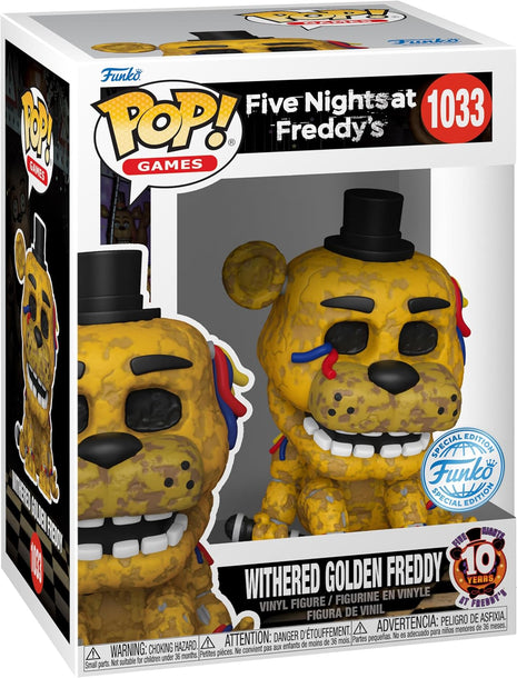 Funko Pop! Games: Five Nights at Freddy's (FNAF) - Withered Golden Freddy 1033 Exclusive Vinyl Figure