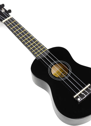 RockJam 21 Inch Soprano Ukulele with Gig Bag, Black | Soprano ukulele with gig bag for kids, adults and beginners, easy to tune with a bright traditional tone