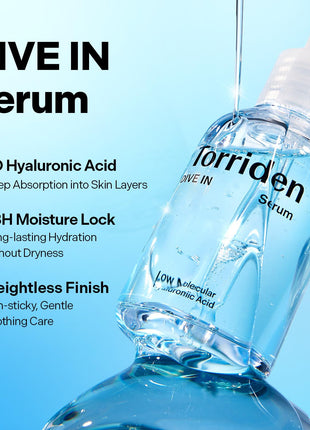 Torriden DIVE IN Hyaluronic Acid Serum for Deep Hydration | Korean K-Beauty Glass Skin Plump Glow | Lightweight Fast-Absorbing Face Serum 50ml (1.69 fl.oz.)
