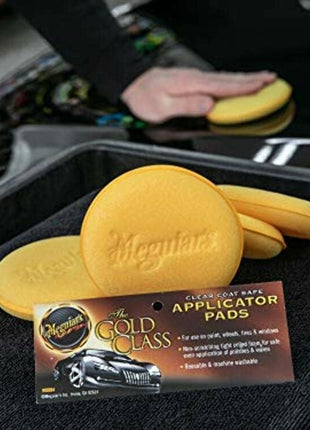 Meguiar's 4 inch Foam Applicator Pads, 4 Count - Ultra-Soft Hand Applicators with a Tight-Cell Foam Construction for a Smooth Application of Waxes, Polishes, Tire Dressing, Protectants and More, 4 Pack