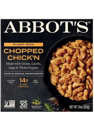 Abbot's Plant-Based Chopped Chick'n, Vegan, Gluten-Free, High-Protein