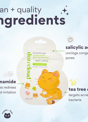 Hydrocolloid Patches 36ct – Niacinamide (Purrfectly Pure) | Niacinamide · Salicylic Acid · 36 patches · Purrfectly Pure design · all skin types