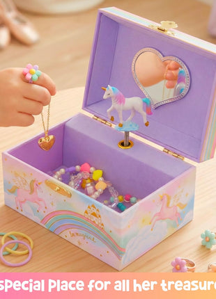 Giggle & Honey® Musical Unicorn Jewelry Box for Girls | Music Boxes for Little Girls | Toddler Jewelry Box for 4 Year Old Kids | Toys for Toddlers | Birthday Gifts for Kids 5, 6, 7, 8, 9 Years