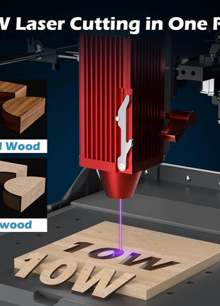 Genmitsu Kiosk 10W 10000mW Laser Engraver, Light Weight & Portable Laser Engraver Machine, Home Laser Cutter with Acrylic Enclosure for Wood/Leather/Metal, 3.9'' x 3.9'' Engraving Area, Safety Class 1