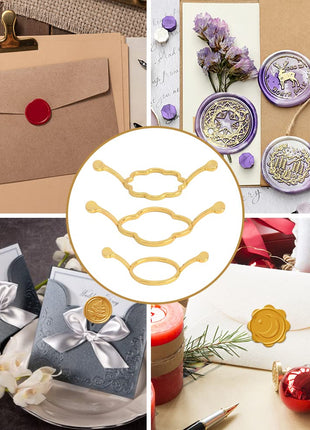 Wax Seal Stamp Kit - 3 Metal Molds & Silicone Mat | DIY Envelope Seals for Wedding Invitations, Gift Wrapping & Cards | Ideal for Crafting Enthusiasts