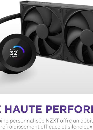 NZXT Kraken Plus 280 – AIO CPU Liquid Cooler – 280mm Radiator – 2 x F140P Fans – Customizable 1.54 inch Square LCD – AMD® AM5, AM4 – Intel® LGA 1851/1700, 1200/115X – Black