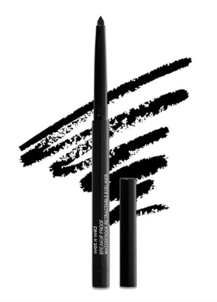 wet n wild Mega Last Breakup Proof Waterproof Retractable Gel Eyeliner - Ultra Pigmented 16-Hour Long Wear, Smudge Proof Satin Finish Formula, Cruelty-Free & Vegan - Charcoal