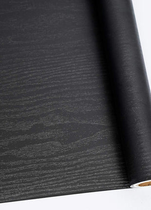 Abyssaly Black Wood Contact Paper Peel and Stick Wallpaper for Cabinets | Self-Adhesive Removable Thick Vinyl Film for Classroom,Easy to Install Increase Stomata and Reduces Bubble 11.8" x 78.7"