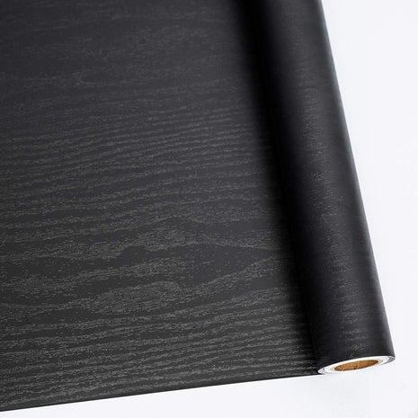 Abyssaly Black Wood Contact Paper Peel and Stick Wallpaper for Cabinets | Self-Adhesive Removable Thick Vinyl Film for Classroom,Easy to Install Increase Stomata and Reduces Bubble 11.8" x 78.7"