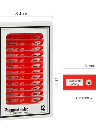 48 Prepared Microscope Slides Set of Animals Insects Plants Flowers, Biological Learning Resource Specimens for Kids Beginner Classroom Basic Science Education