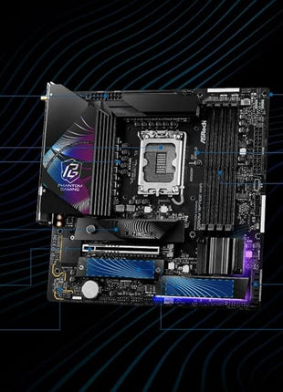ASRock Z890M Riptide WiFi 6E Phantom Gaming Intel Core Ultra Z890 LGA1851 RL-ILM DDR5 9066 MHz 256 GB M.2 Micro ATX Motherboard