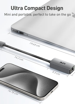 uni USB to Ethernet Adapter, Driver Free USB 3.0 to Gigabit Ethernet LAN Network Adapter, 100/1000 Mbps RJ45 Internet Adapter Compatible with Laptop, MacBook, Surface, PC with Windows, XP, Mac/Linux