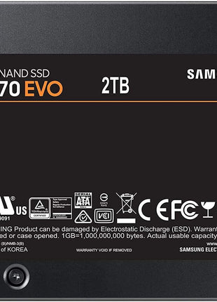 Samsung Electronics 870 EVO 2TB 2.5 Inch SATA III Internal SSD (MZ-77E2T0B/AM)