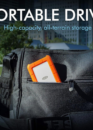 LaCie Rugged 5TB Portable External HDD - USB 3.0/2.0 Compatible, Shock/Dust/Rain Resistant for Mac & PC, Orange, Grey