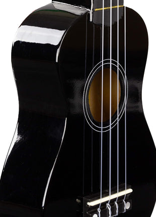 RockJam 21 Inch Soprano Ukulele with Gig Bag, Black | Soprano ukulele with gig bag for kids, adults and beginners, easy to tune with a bright traditional tone