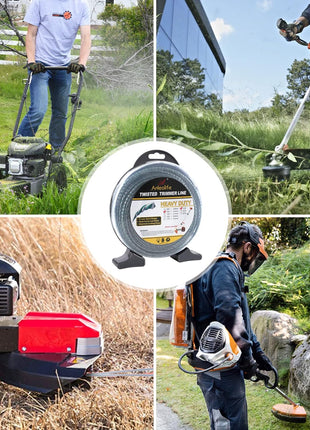 A Anleolife 1-Pound Heavy Duty Twisted .095-inch-by-393-ft Dual Core String Spiral Trimmer Line Donut,with Built-in Line Cutter