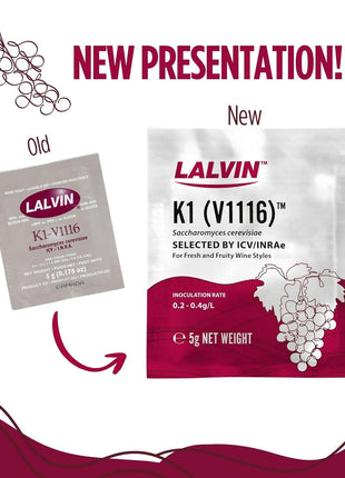 Lalvin K1-V1116 Wine Yeast (5 Pack) - Make Wine Cider Mead Kombucha At Home - 5 g Sachets - Saccharomyces cerevisiae - Sold by CAPYBARA Distributors Inc. | Make Wine Cider Mead Kombucha At Home, 5 g Sachets, Saccharomyces cerevisiae