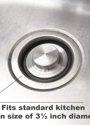 3 3/8 inch (8.57 cm) - Kitchen Sink Stopper Stainless Steel Garbage Disposal Plug Fits Standard Kitchen Drain Size of 3 1/2 inch (3.5") Diameter