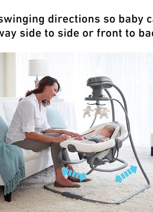 Graco DuetSoothe Swing and Rocker with Removable Swing Seat and 6 Swinging Speeds for Toddler Swing Seat and Swing Chair