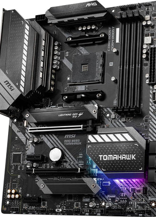 MSI MAG B550 Tomahawk Gaming Motherboard (AMD Ryzen 5000 Series, AM4, DDR4, PCIe 4.0, SATA 6Gb/s, M.2, USB 3.2 Gen 2, HDMI/DP, 2.5Gbps LAN, ATX)
