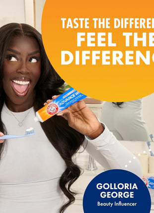 ARM & HAMMER Advance White Toothpaste, Teeth Whitening Baking Soda Toothpaste with Stain Defense Technology and Fluoride, Clean Mint Flavor, 6.0 Oz (4 Pack)