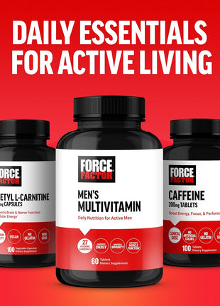 Force Factor Men's Multivitamins, Multivitamin for Men Plus Amino Acids | Supplement with 27 Vitamins and Minerals, and Phytonutrients to Support Energy, and Immunity, 60 Tablets
