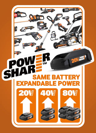 WORX Cordless String Trimmer & Lawn Edger, 12" Electric Weed Wacker with Command Feed, 20V Weed Eater with 5.5 LBS, 2 Batteries & Charger Included, WG163