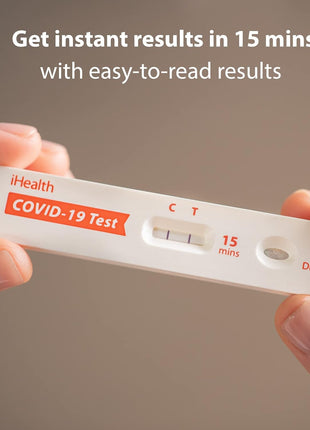 iHealth COVID-19 Antigen Rapid Test, 1 Pack, 5 Tests Total, FDA EUA Authorized OTC at-Home Self Test, Results in 15 Minutes with Non-invasive Nasal Swab, Easy to Use & No Discomfort