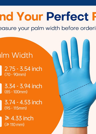 Supmedic Medical Nitrile Exam Gloves, Latex Free, Powder Free, Food Safe, Cooking Food Prep, Disposable Gloves, Blue, 100 Pcs (Medium)