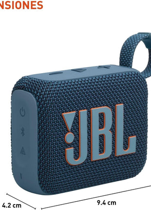 JBL Go 4 - Ultra-Portable Bluetooth Speaker - Blue | Ultra-portable JBL Pro Sound with punchier bass, Up to 7 hours of playtime plus 2 hours with Playtime Boost