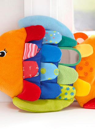 Melissa & Doug K's Kids, Flip Fish Stuffed Animal, Soft Baby Book, Multi-Textured Squeaking & Crinkling Infant Sensory Toys for Babies with Baby Mirror, Tummy Time Toys for Infants Ages 0–9 Months