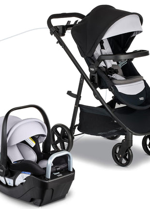 Britax Willow Brook S+ Travel System With Alpine Base — Glacier Onyx | Car Seat Stroller Combo; Brook+ Stroller & Willow S Infant Car Seat; ClickTight; Stroller Insert; Parent & Child Trays