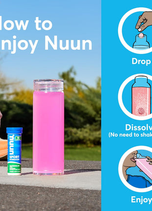 Nuun Sport Electrolyte Tablets with Magnesium, Calcium, Potassium, Chloride & Sodium, Gluten Free & Vegan, Mixed Flavors, 6 Pack (60 Servings Total)