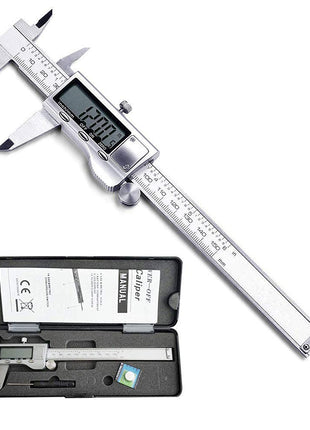 Digital Caliper, Caliper Measuring Tool with Stainless Steel, Electronic Micrometer Caliper with Large LCD Screen, Auto-Off Feature, Inch and Millimeter Conversion (6 Inch/150 mm)