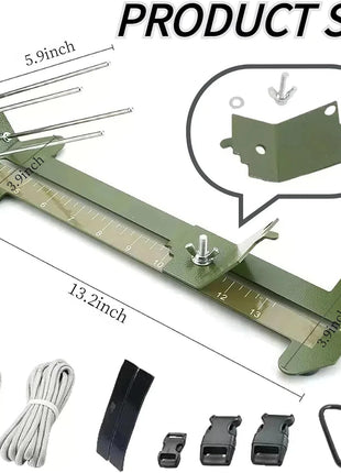 Paracord Jig Tools Bracelet Making Kit Accessories Adjustable Paracord Jig Kit with 2 Cords and 3 Buckles Bracelet Adjustable Length 4 inch to 13 inch (Army Green)
