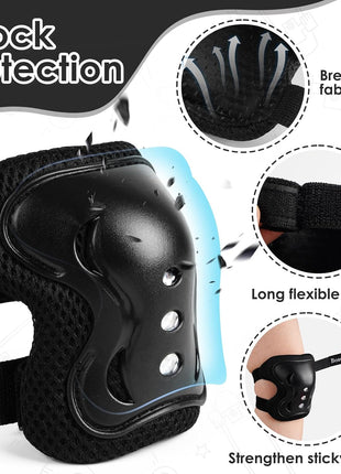 BOSONER Kids/Youth Knee Pad Elbow Pads Guards Protective Gear Set for Roller Skates Cycling BMX Bike Skateboard Inline Skatings Scooter Riding Sports