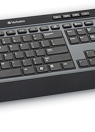 Verbatim 99788 Multimedia Wireless Mouse and Keyboard with 2.4GHz Nano Receiver, Black