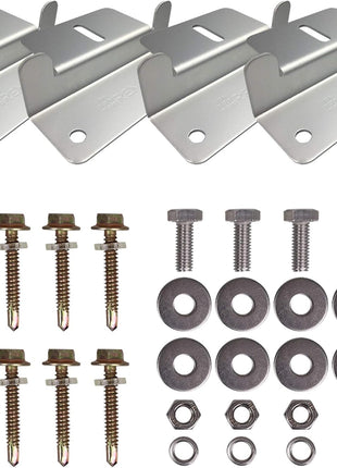 Renogy Solar Panel Mounting Z Brackets Lightweight Aluminum Corrosion-Free Construction for RVs, Trailers, Boats, Yachts, Wall and Other Off Gird Roof Installation, one set of 4 Units,Gray