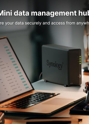 Synology DS124 Personal Backup & File Hub - Protect Photos, Secure Home Surveillance (1-Bay Diskless NAS)