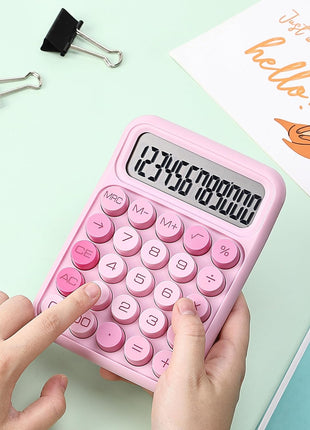 Mr. Pen Mechanical Switch Calculator - 12 Digit Large LCD Display, Pink with Big Buttons