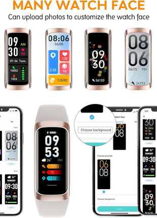 Fitness Tracker, 2026 Smart Band with Heart Rate & Blood Pressure Monitor, IP67 Waterproof Activity Tracker with Sleep Tracking & Step Counter for Men Women, Pink