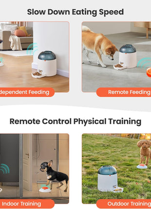 Potaroma Dog Puzzle Feeder Toy, Interactive IQ Training | Electronic Treat Dispenser, Automatic Rechargeable With Remote for Food Dispensing, All Breeds, 280ml Capacity