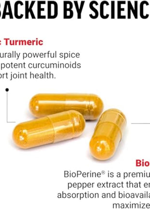 Force Factor Turmeric Curcumin Supplement with Black Pepper, Joint Support Supplement with BioPerine for Enhanced Absorption, No Gelatin, Non-GMO, 90 Capsules (Pack of 2)